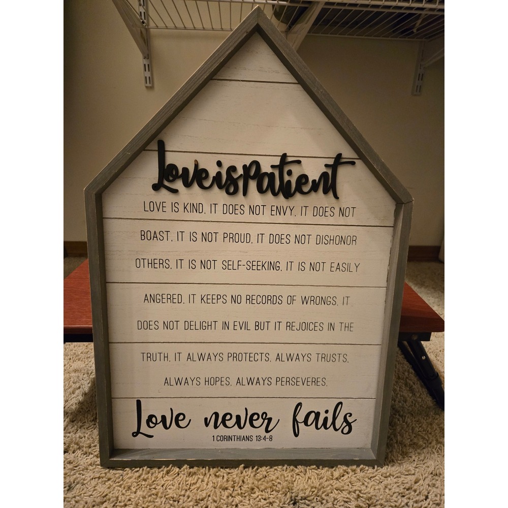 1 Corinthians 13 Love is Patient Wood House Wall Sign Plaque Farmhouse‎ Decor